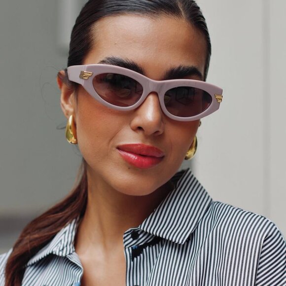 サングラス BOTTEGA VENETA Woman Sunglasses Pink BV1189S 006 🕶️ New Bottega Veneta BV1189S 006 Sunglasses - Pink Frame